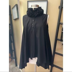 CQbyCQ ruffled high low sleeveless top sz M